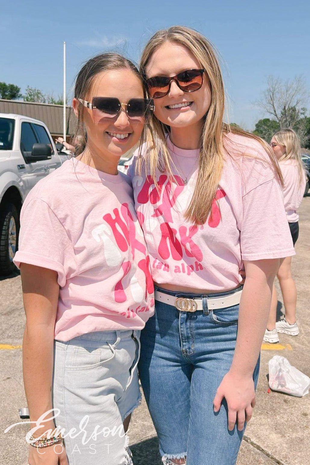 Zeta Think Pink Bubble Font Tshirt