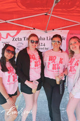 Zeta Think Pink Bubble Font Tshirt