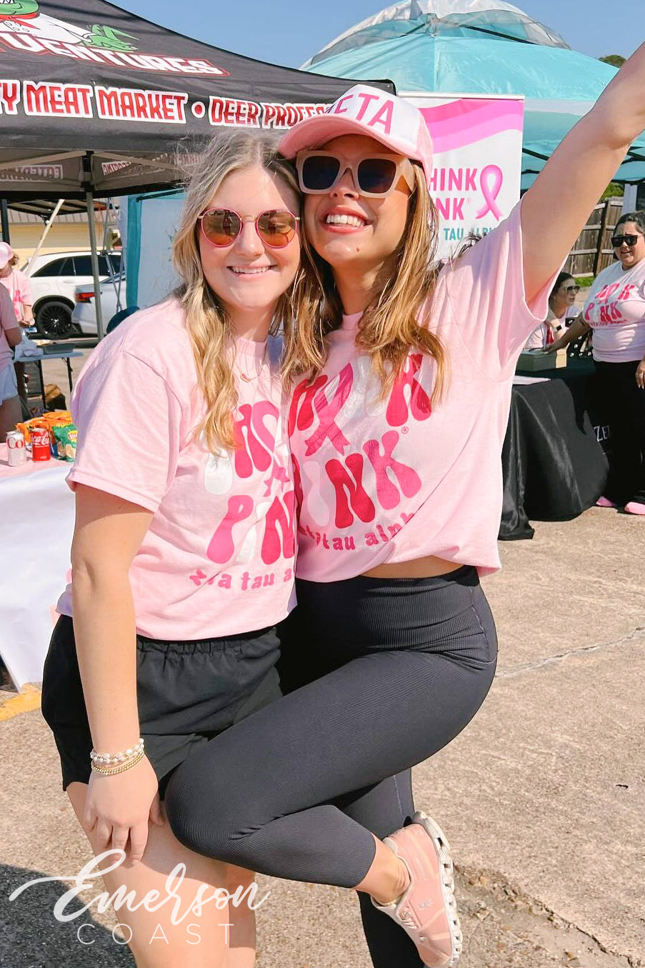Zeta Think Pink Bubble Font Tshirt