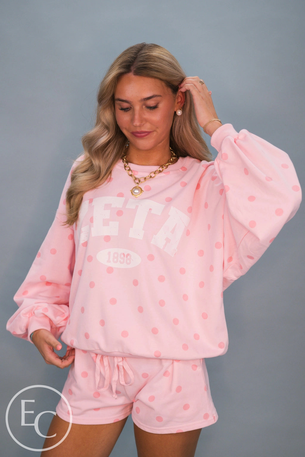 Zeta Tau Alpha PR Pink Polka Dot Set