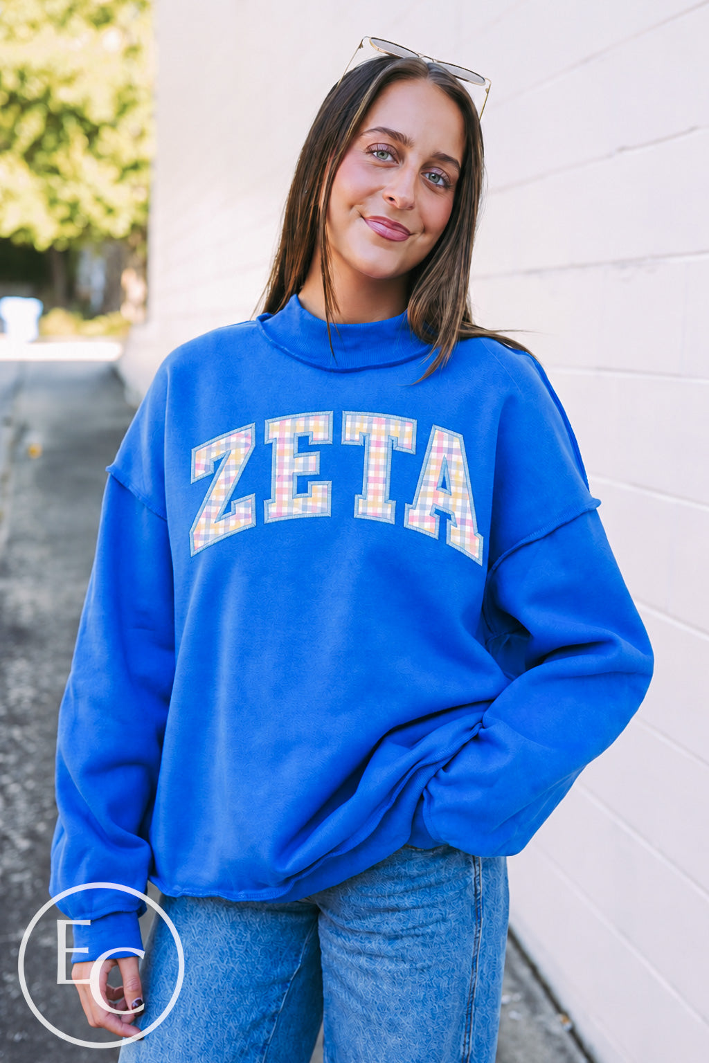 Zeta Tau Alpha Pastel Applique Mockneck