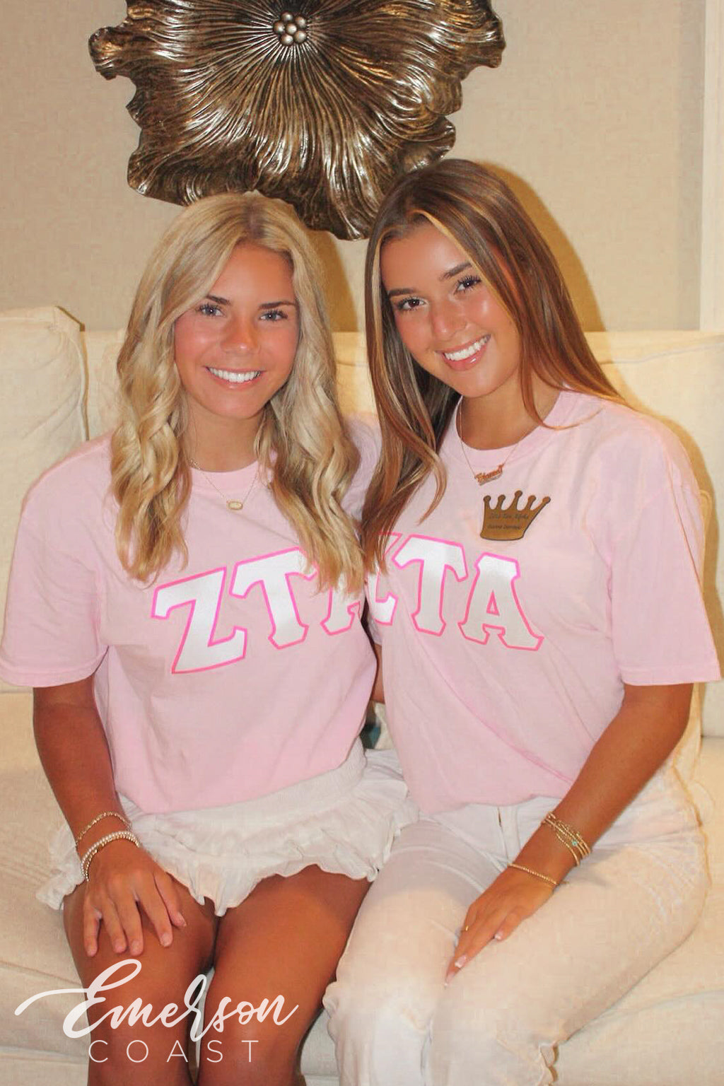 Zeta Tau Alpha University of Tennessee Recruitment Pink Greek Letter Tee