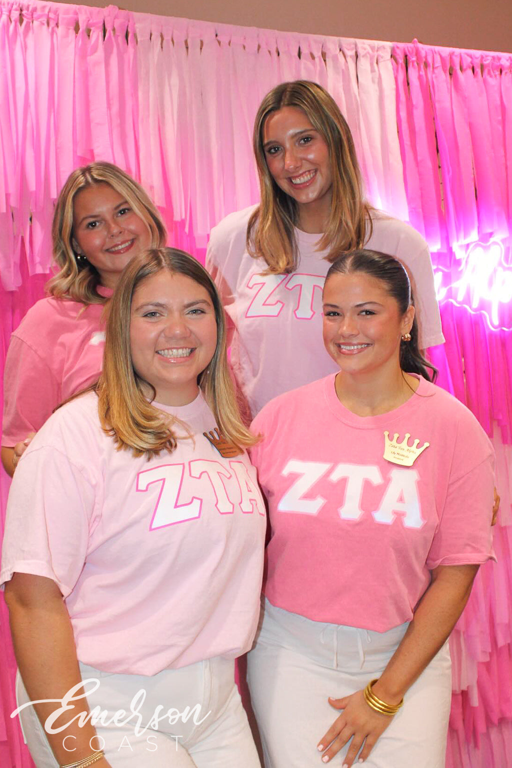 Zeta Tau Alpha University of Tennessee Recruitment Pink Greek Letter Tee