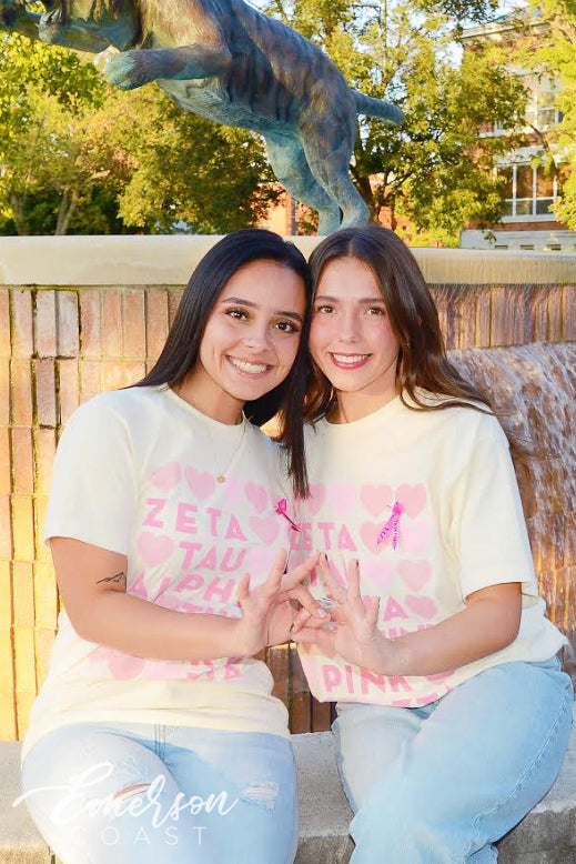 Zeta Tau Alpha East Central University Think Pink Philanthropy Tshirt