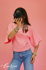 Zeta Pink Bell Sleeve Tee