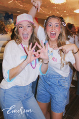 Zeta Tau Alpha White/Pink Bid Day Trucker Hat