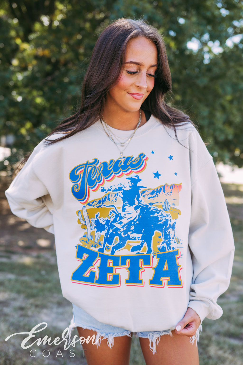 Zeta Tau Alpha Western Horse Rider Crewneck