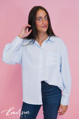 Sorority Pastel Striped Budget Button Down Shirt