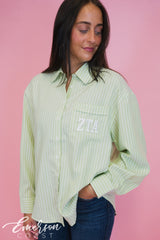 Sorority Pastel Striped Budget Button Down Shirt