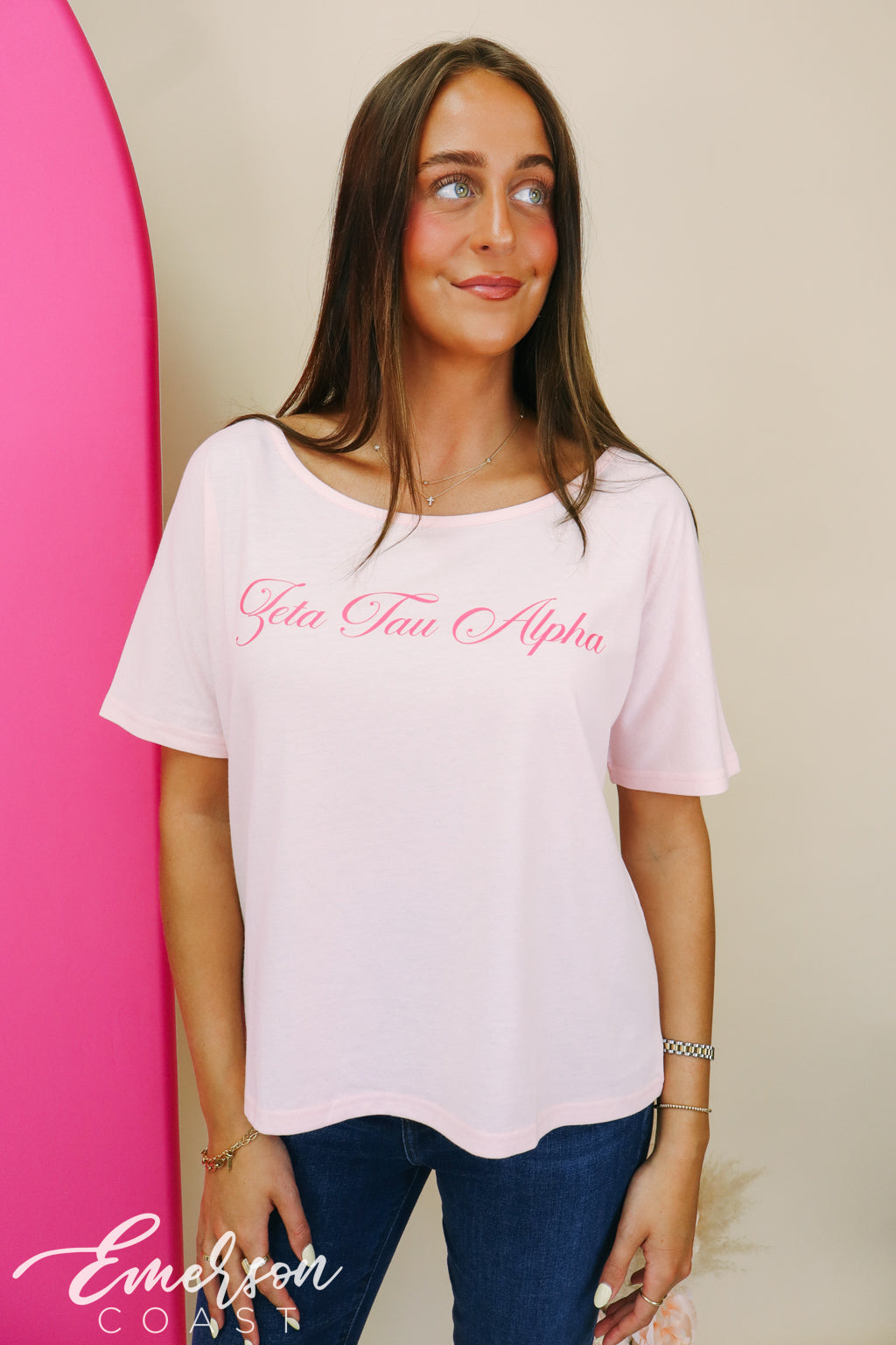 Zeta Tau Alpha Script Recruitment Slouchy Tee