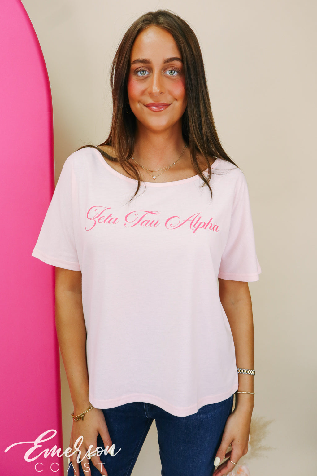 Zeta Tau Alpha Script Recruitment Slouchy Tee