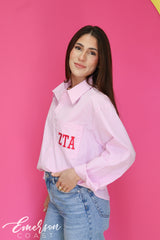 Emerson Coast Light Pink Striped Button Down Shirt