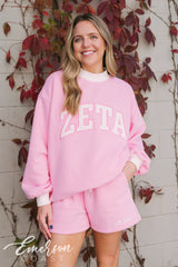 Zeta Pink Mockneck and Shorts Set
