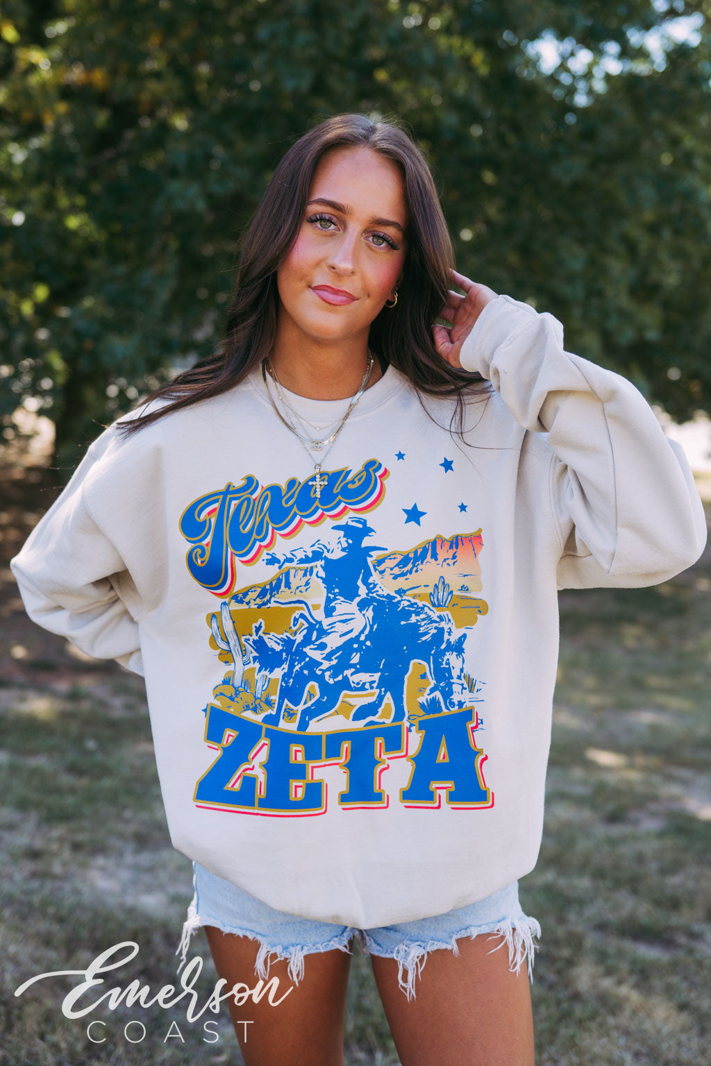 Zeta Tau Alpha Western Horse Rider Crewneck