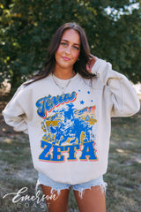 Zeta Tau Alpha Western Horse Rider Crewneck