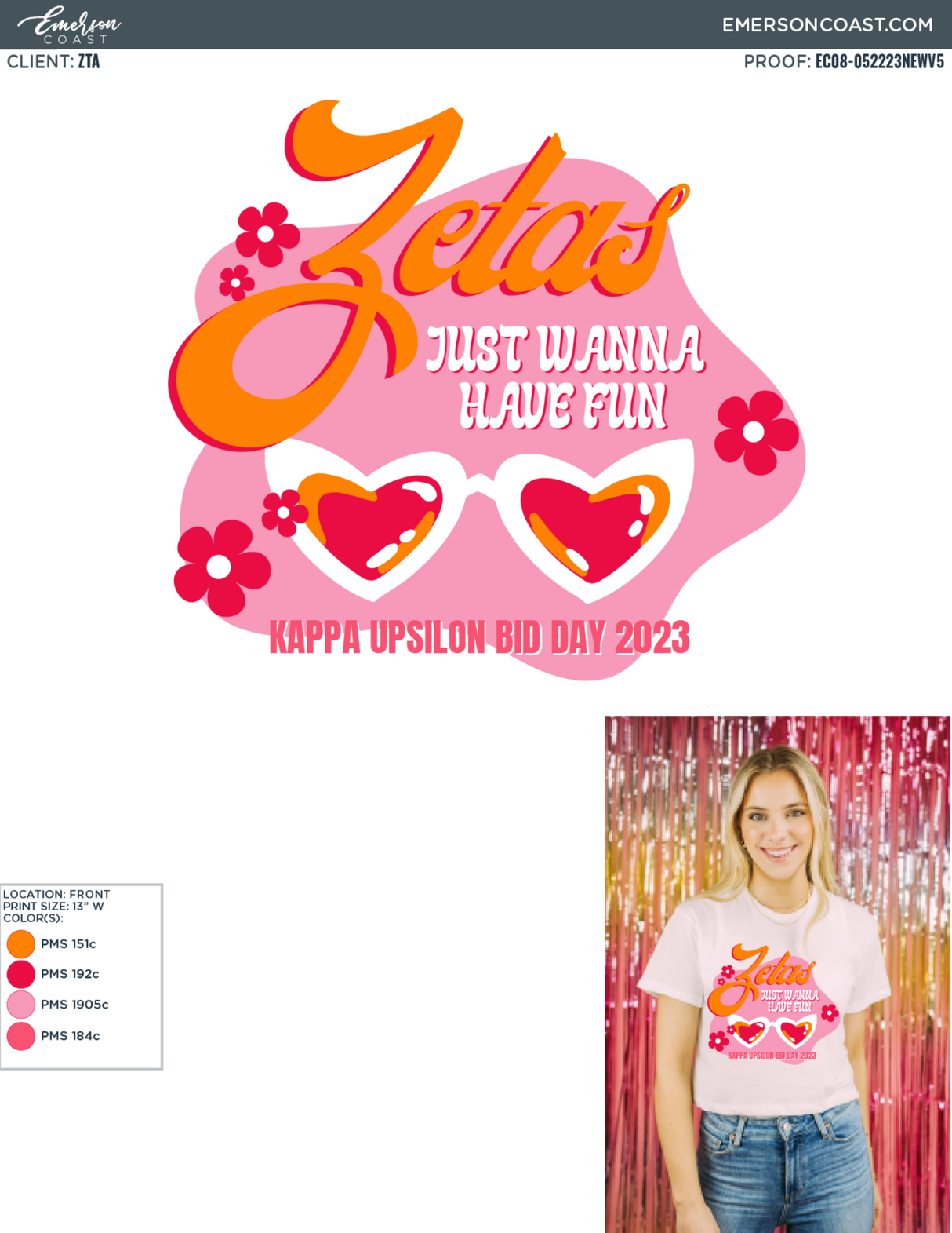 Zetas Just Wanna Have Fun Bid Day Tee