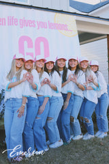 Zeta Tau Alpha White/Pink Bid Day Trucker Hat
