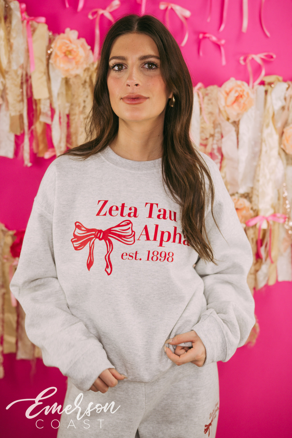 Zeta Tau Alpha Matching Bow Sweat Set