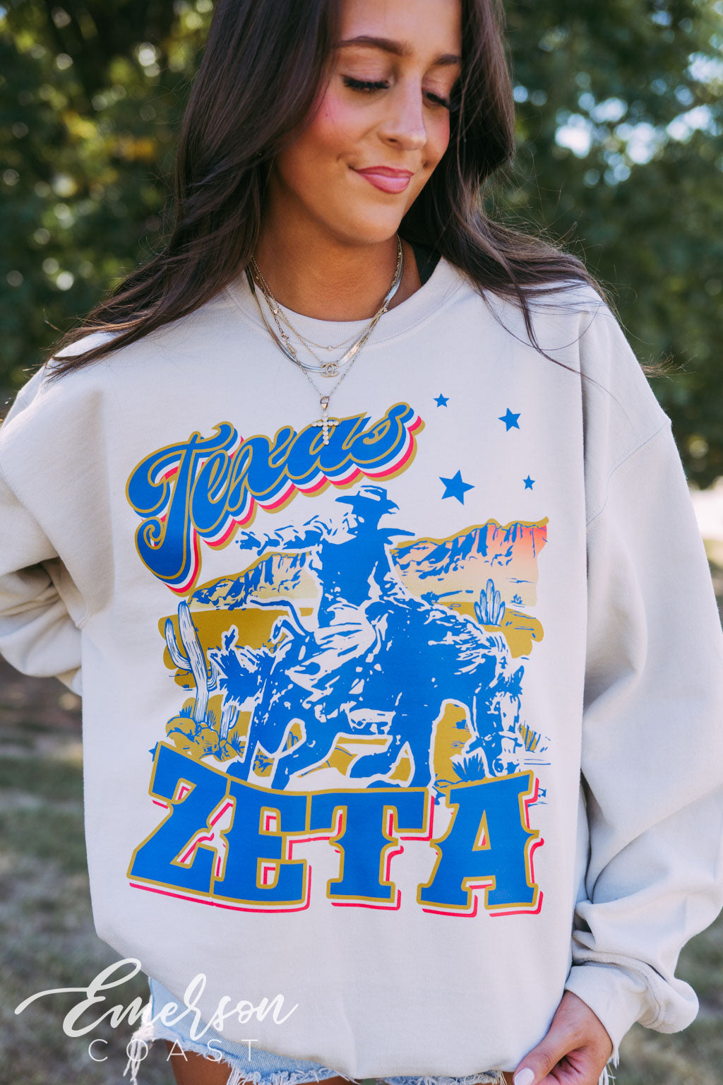 Zeta Tau Alpha Western Horse Rider Crewneck