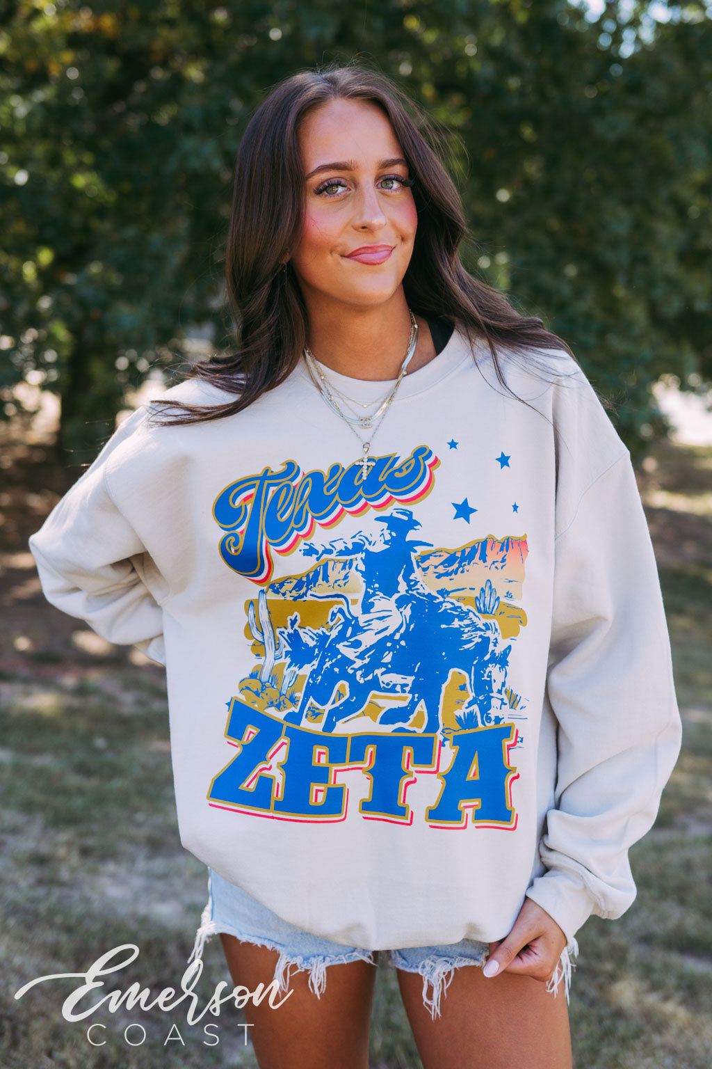 Zeta Tau Alpha Western Horse Rider Crewneck