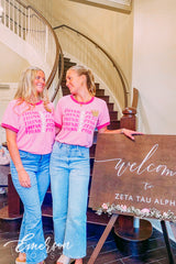 ZTA Think Pink Think Zeta Colorblock Ringer