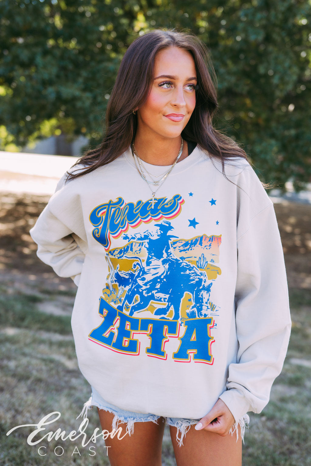 Zeta Tau Alpha Western Horse Rider Crewneck