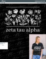 Zeta Floral Black Notch Tee