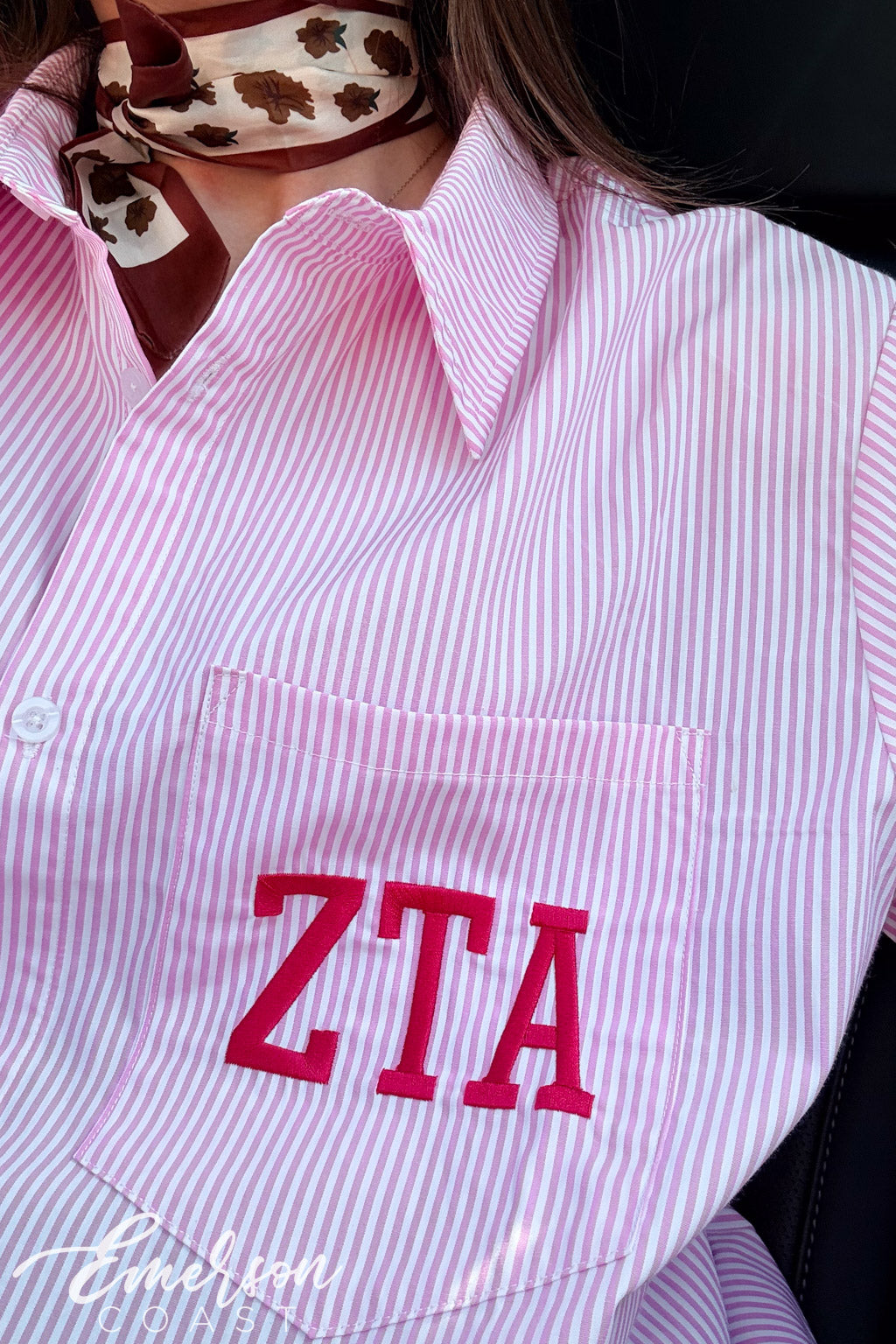 Emerson Coast Light Pink Striped Button Down Shirt