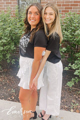 Zeta Floral Black Notch Tee