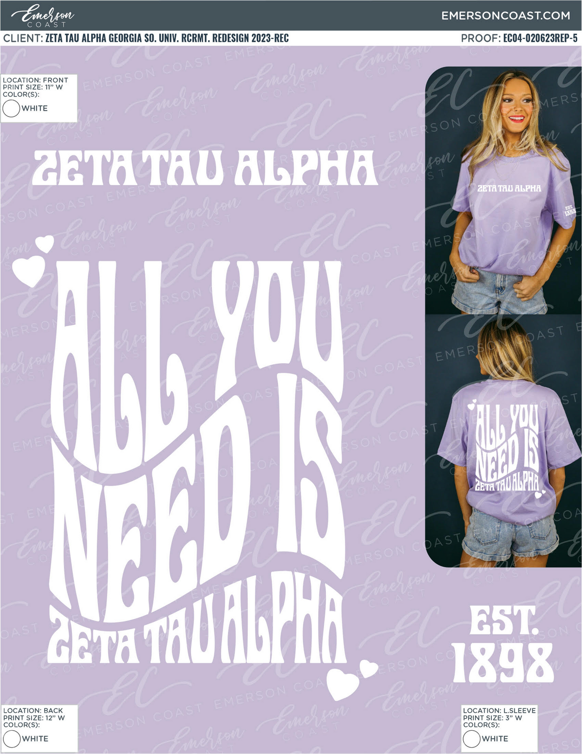 All You Need Is Zeta Tau Alpha Lavender Tee