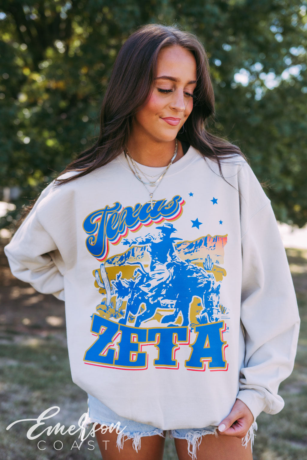 Zeta Tau Alpha Western Horse Rider Crewneck
