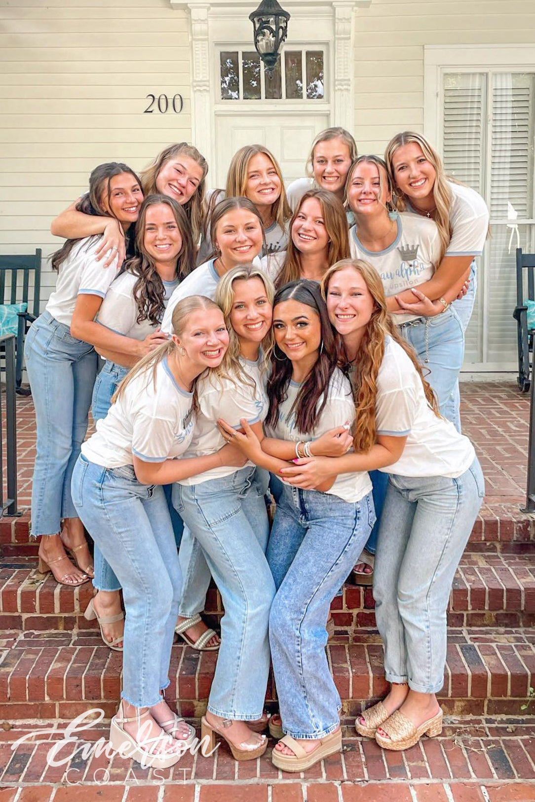 Zeta Tau Alpha Silver and Blue Double Ringer Tee