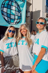 Zeta Tau Alpha Turquoise Colorblock Ringer