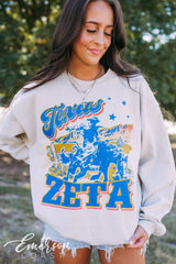 Zeta Tau Alpha Western Horse Rider Crewneck