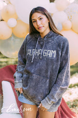 Alpha Gam Charcoal Corduroy Hoodie