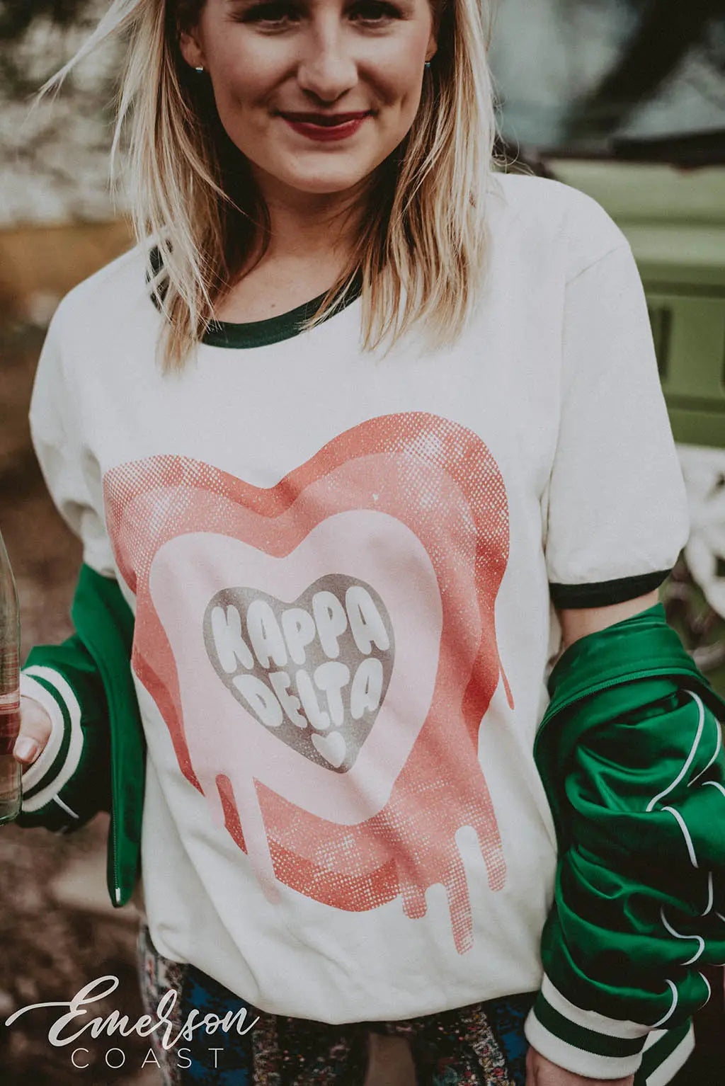 Kappa Delta Heart Bid Day Ringer Tee