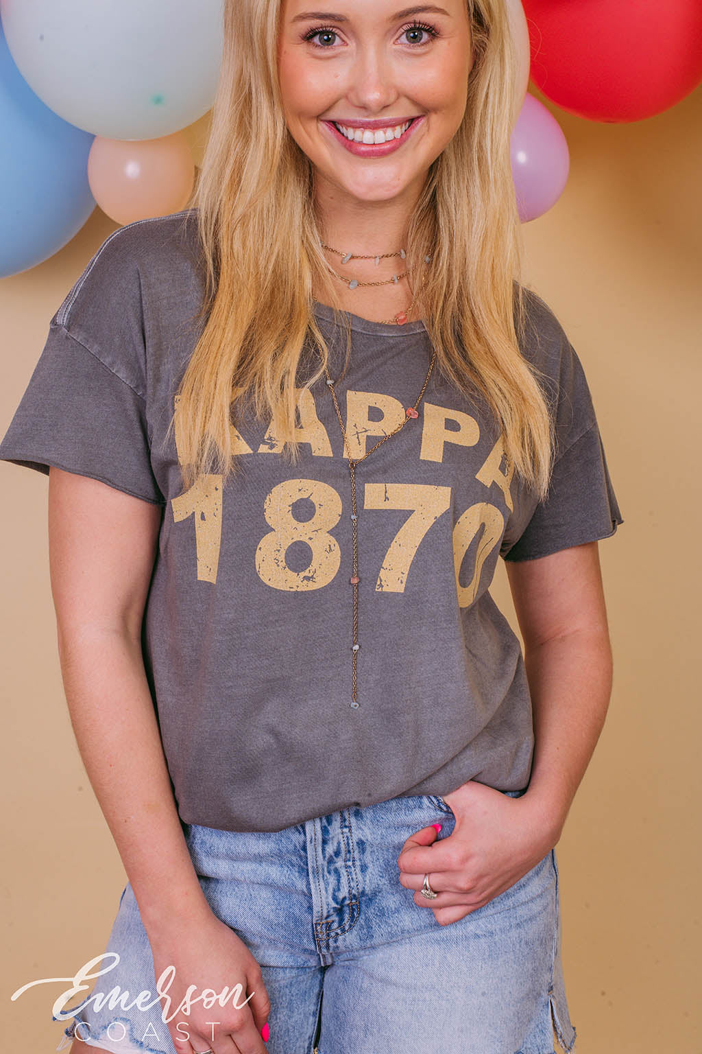 Kappa Kappa Gamma Grey Slouchy Tshirt