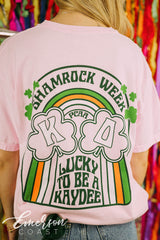 Kappa Delta Shamrock Week Pink Tee