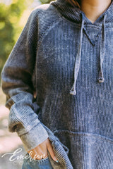 Chi Omega Charcoal Corduroy Hoodie