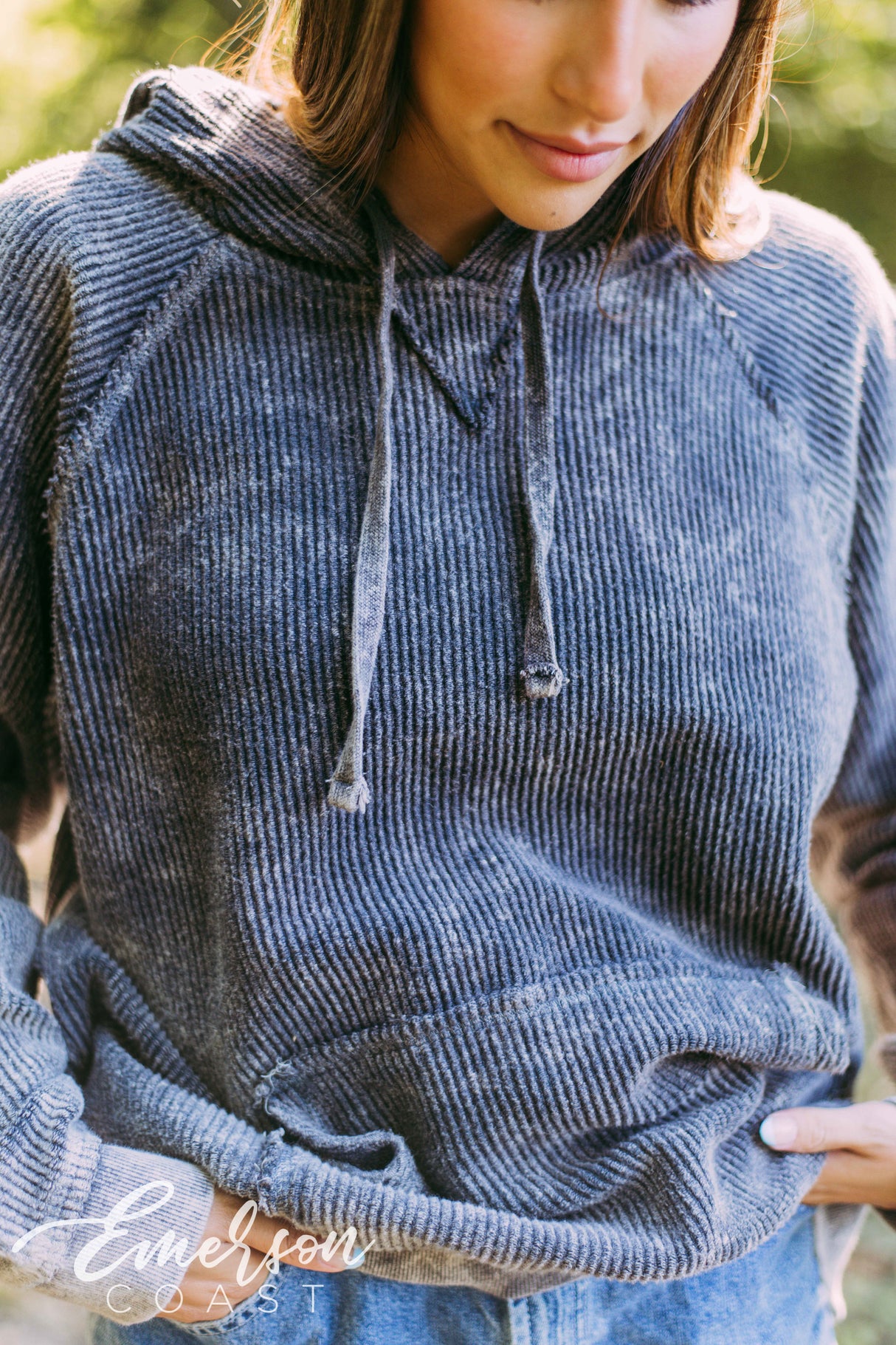 Alpha Gam Charcoal Corduroy Hoodie