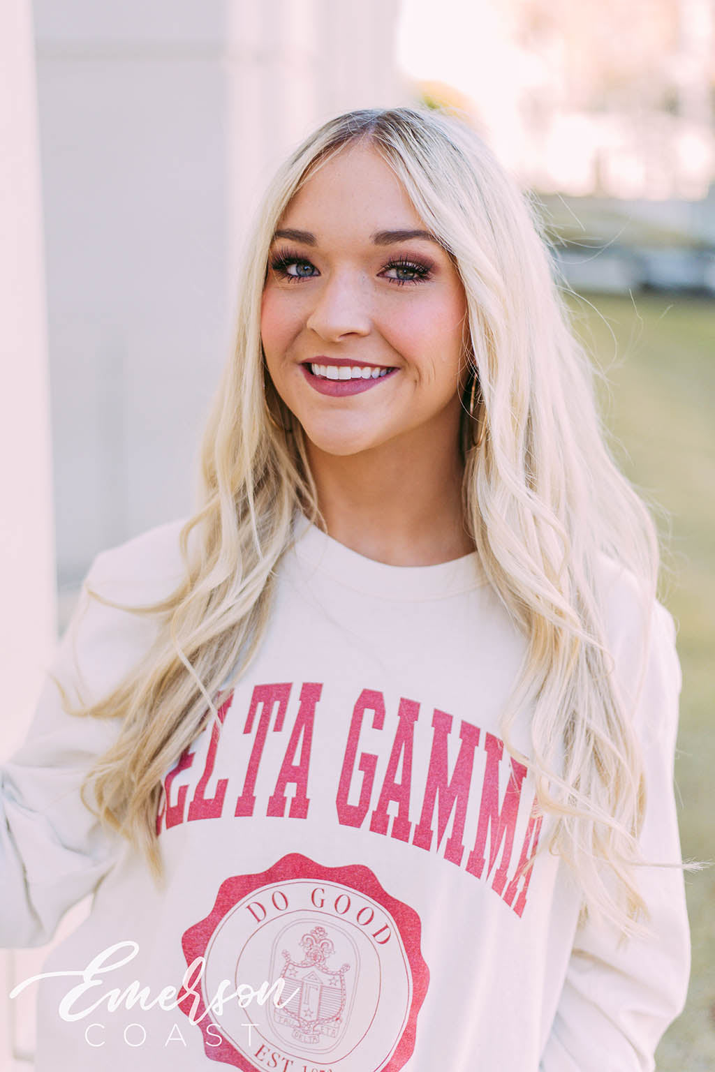 Delta Gamma Badge Long Sleeve Tee