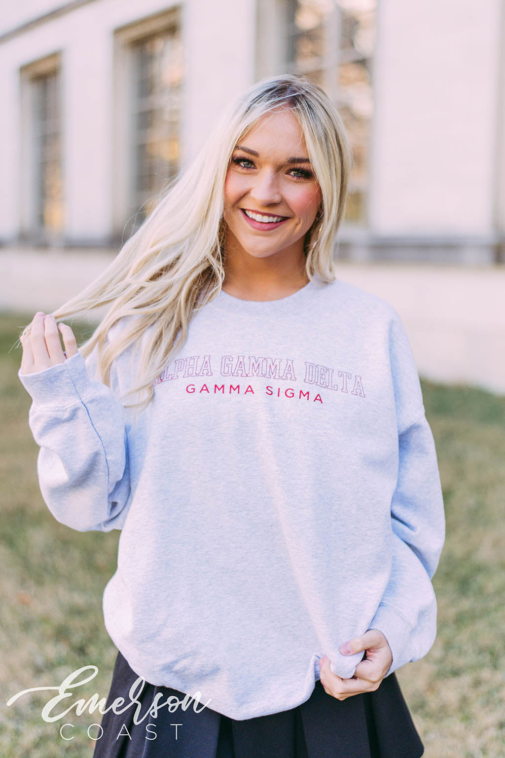 Alpha Gamma Delta Ash Gray Sweatshirt