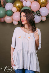 Tri Delta Philanthropy Peplum Top