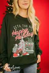 Zeta Tau Alpha Happy Holidays Long Sleeve Tee