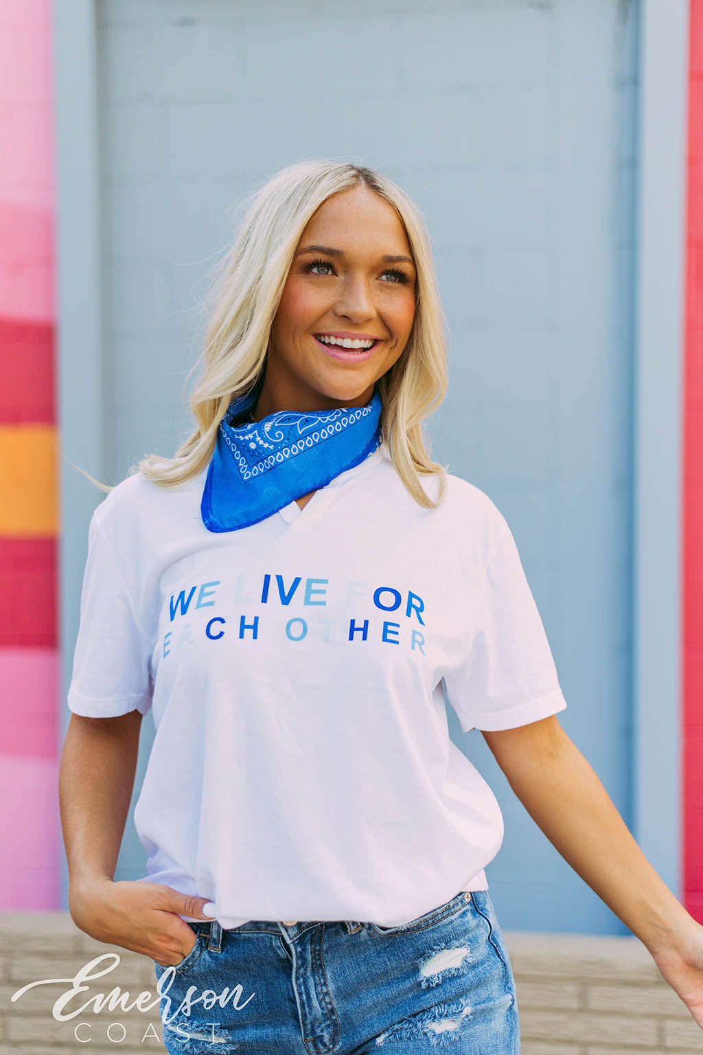 Alpha Delta Pi We Live For Each Other Notch Tee