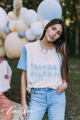 Alpha Delta Pi Retro Colorblock Henley