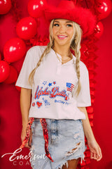 Alpha Delta Pi Bid Day American Themed Henley Tee