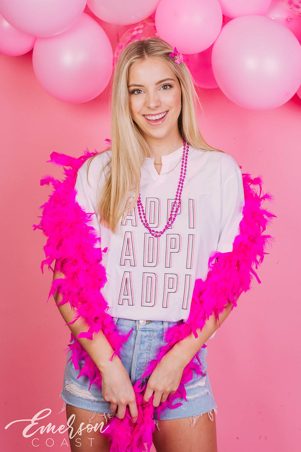 Alpha Delta Pi Pink Bid Day Notch Tee