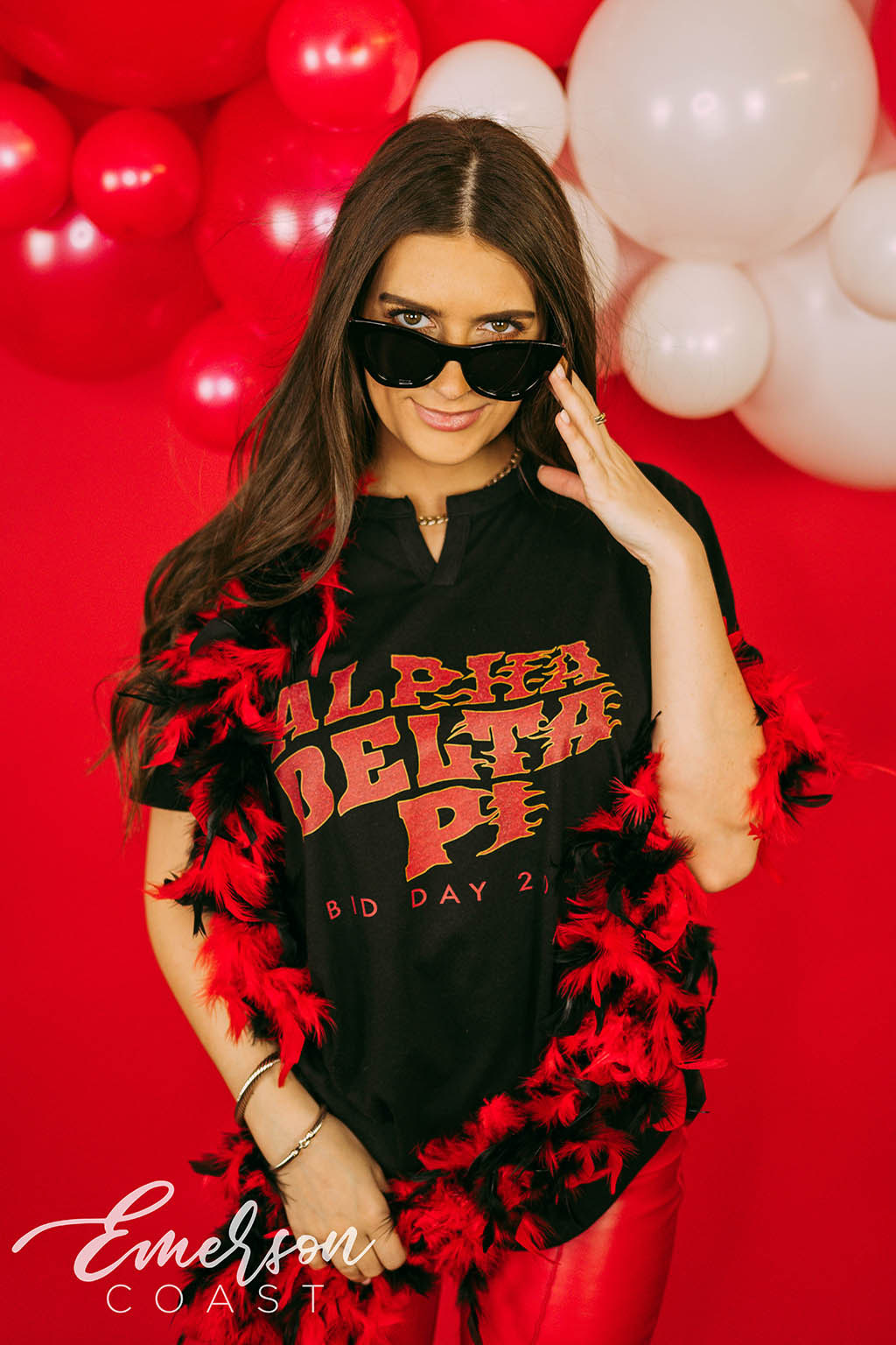 Alpha Delta Pi Coming In Hot Bid Day Notch Tee