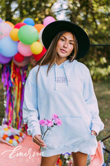 Alpha Delta Pi Blue Mineral Wash Hoodie